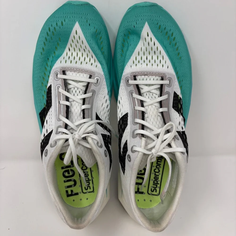 New Balance FuelCell SuperComp Pacer v2 Mens Size 10 White Blue Running Shoes